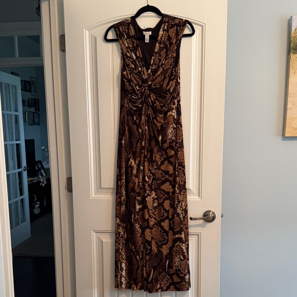 Chico's Brown Snake Print Maxi Dress for FALL